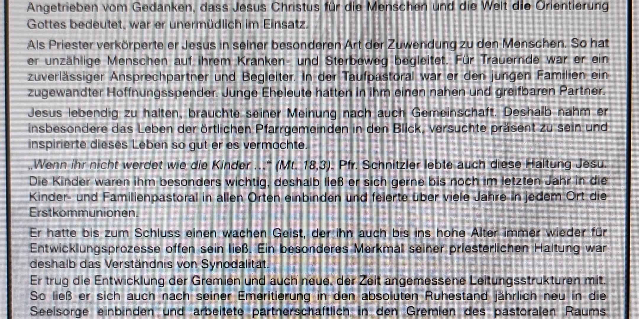 Nachruf Pfr. Schnitzler